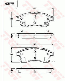 GDB7777 Sada brzdových destiček, kotoučová brzda TRW