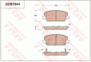 GDB7844 Sada brzdových destiček, kotoučová brzda TRW