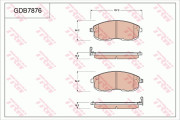 GDB7876AT Sada brzdových destiček, kotoučová brzda ATEC TRW