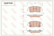 GDB7939DT Sada brzdových destiček, kotoučová brzda DTEC COTEC TRW