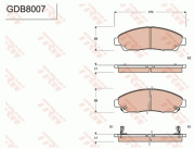 GDB8007 Sada brzdových destiček, kotoučová brzda TRW