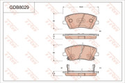 GDB8029DT Sada brzdových destiček, kotoučová brzda DTEC COTEC TRW