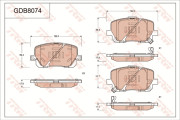 GDB8074 Sada brzdových destiček, kotoučová brzda TRW