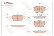 GDB8086 Sada brzdových destiček, kotoučová brzda TRW