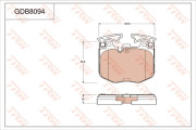 GDB8094 Sada brzdových destiček, kotoučová brzda TRW