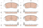GDB8129DT Sada brzdových destiček, kotoučová brzda DTEC COTEC TRW