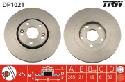 DF1021 TRW brzdový kotúč DF1021 TRW