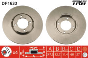 DF1633 TRW brzdový kotúč DF1633 TRW