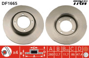 DF1665 Brzdový kotouč TRW