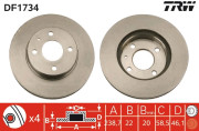 DF1734 TRW brzdový kotúč DF1734 TRW