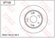DF7168 Brzdový kotouč TRW