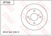 DF7238 Brzdový kotouč TRW