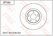 DF7302 Brzdový kotouč TRW