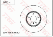 DF7314 Brzdový kotouč TRW