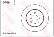 DF7384 Brzdový kotouč TRW