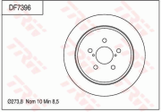 DF7396 Brzdový kotouč TRW