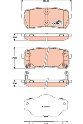 GDB3449 Brzdové destičky COTEC TRW