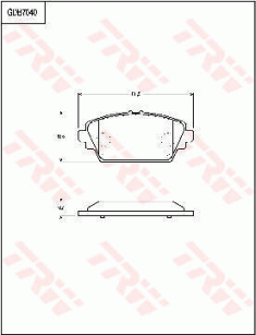GDB7040 Sada brzdových destiček, kotoučová brzda TRW