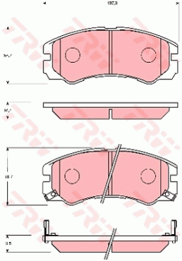 GDB7204 Sada brzdových destiček, kotoučová brzda TRW