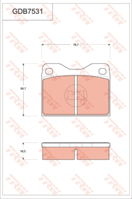 GDB7531 Sada brzdových destiček, kotoučová brzda TRW