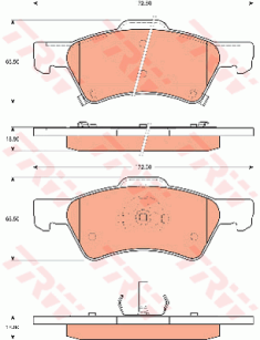 GDB7610 Sada brzdových destiček, kotoučová brzda TRW