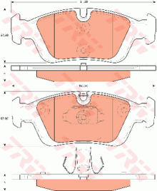 GDB7680 Sada brzdových destiček, kotoučová brzda TRW