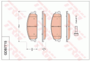 GDB7715 Sada brzdových destiček, kotoučová brzda COTEC TRW