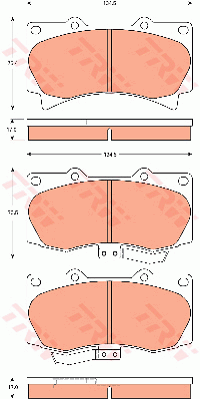 GDB7724 Sada brzdových destiček, kotoučová brzda TRW