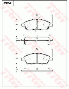 GDB7742 Sada brzdových destiček, kotoučová brzda TRW