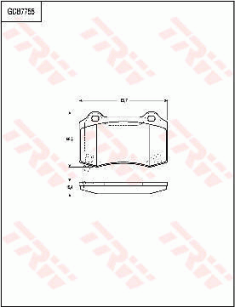 GDB7755 Sada brzdových destiček, kotoučová brzda TRW