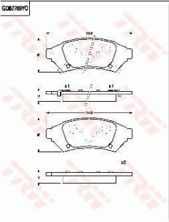 GDB7769 Sada brzdových destiček, kotoučová brzda TRW