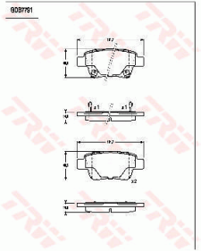 GDB7791 Sada brzdových destiček, kotoučová brzda TRW