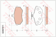 GDB7811 Sada brzdových destiček, kotoučová brzda TRW