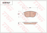 GDB7827 Sada brzdových destiček, kotoučová brzda TRW