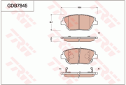 GDB7845 Sada brzdových destiček, kotoučová brzda TRW