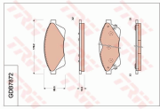 GDB7872 Sada brzdových destiček, kotoučová brzda TRW