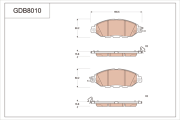GDB8010 Sada brzdových destiček, kotoučová brzda TRW