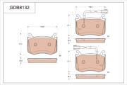 GDB8132 Sada brzdových destiček, kotoučová brzda TRW