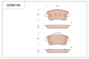GDB8184 Sada brzdových destiček, kotoučová brzda TRW