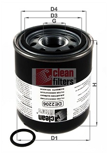 DE2206 CLEAN FILTERS vysúżacie puzdro vzduchu pre pneumatický systém DE2206 CLEAN FILTERS