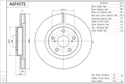 A6F457S AISIN brzdový kotúč A6F457S AISIN