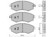 BPHY-1906 Sada brzdových destiček, kotoučová brzda Premium Advics AISIN