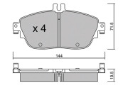 BPMB-1020 Sada brzdových destiček, kotoučová brzda AISIN