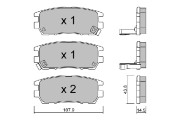 BPMI-2900 Sada brzdových destiček, kotoučová brzda AISIN