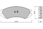 BPNI-1010 Sada brzdových destiček, kotoučová brzda AISIN