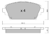 BPNI-1015 Sada brzdových destiček, kotoučová brzda Premium Advics AISIN