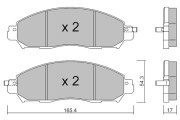 BPNI-1020 Sada brzdových destiček, kotoučová brzda AISIN