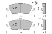 BPOP-1005 Sada brzdových destiček, kotoučová brzda AISIN