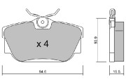 BPVW-2900 Sada brzdových destiček, kotoučová brzda AISIN