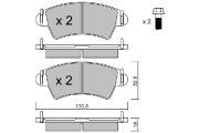 BPPE-1019 Sada brzdových destiček, kotoučová brzda AISIN